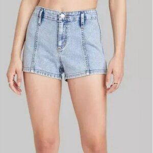 Wild Fable Jean Shorts Light Wash Blue Super High Rise Denim Casual Neutral Plus